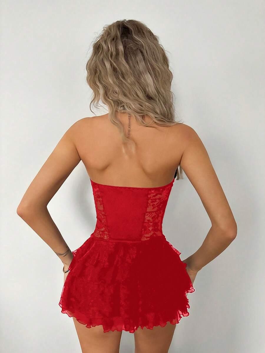 CZERWONA MINI SUKIENKA