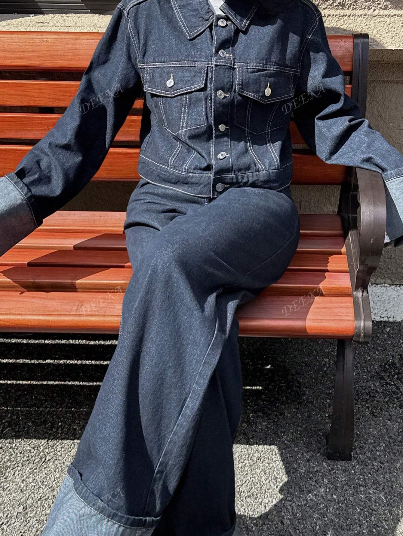 niebieska kurtka jeans