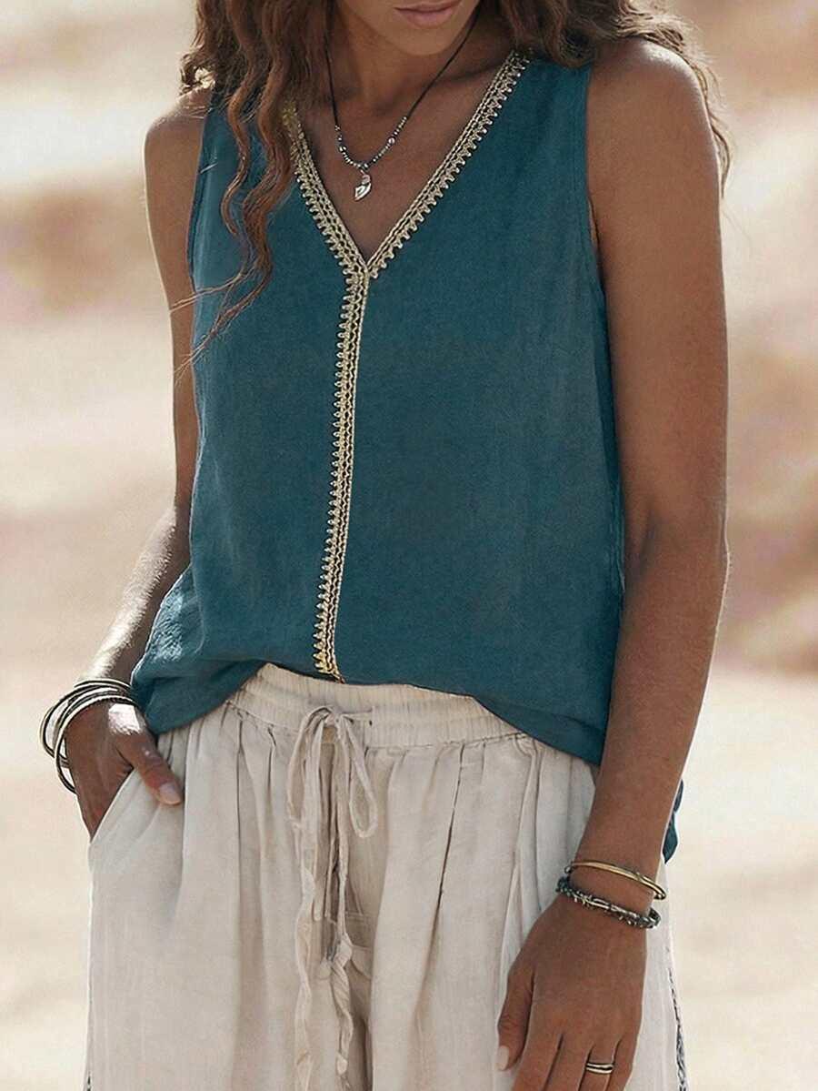 ZIELONA BLUZKA V-NECK