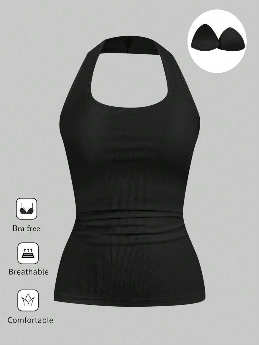 CZARNY TOP CASUAL