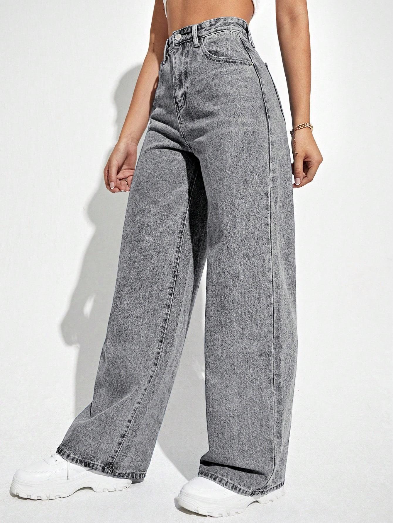 SZARE SPODNIE JEANS