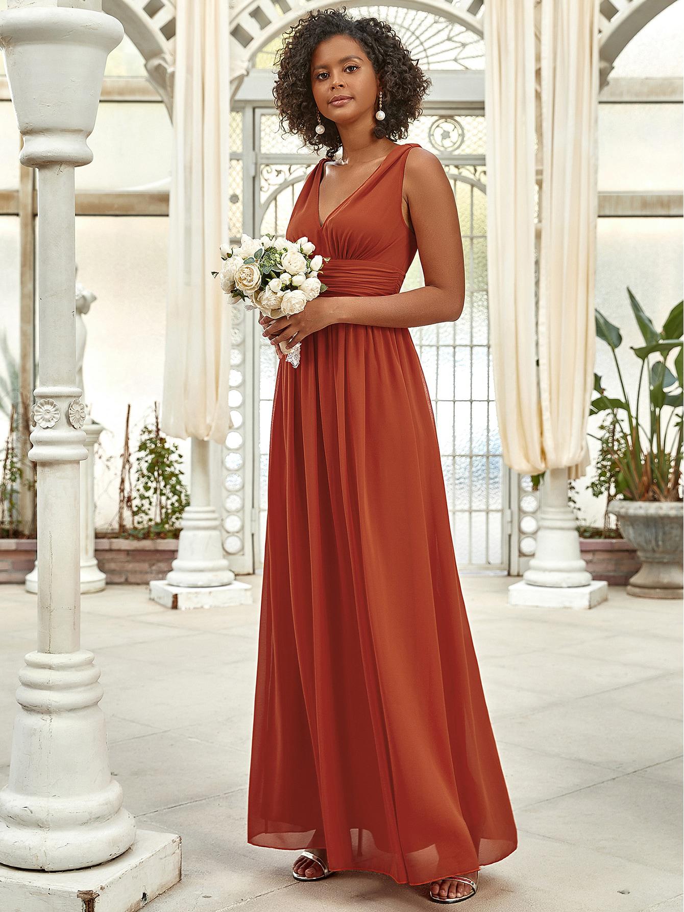 SZYFONOWA SUKIENKA MAXI V-NECK