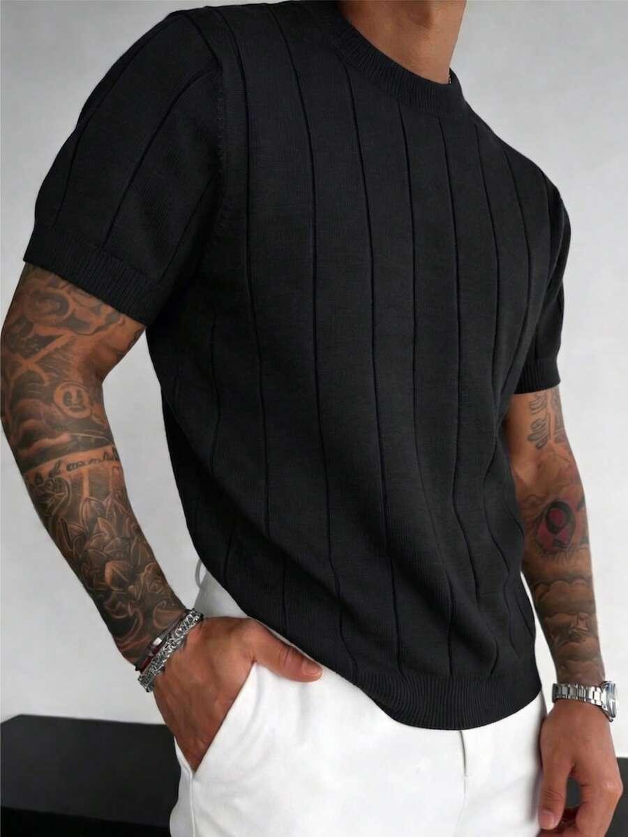 czarny t-shirt dzianina