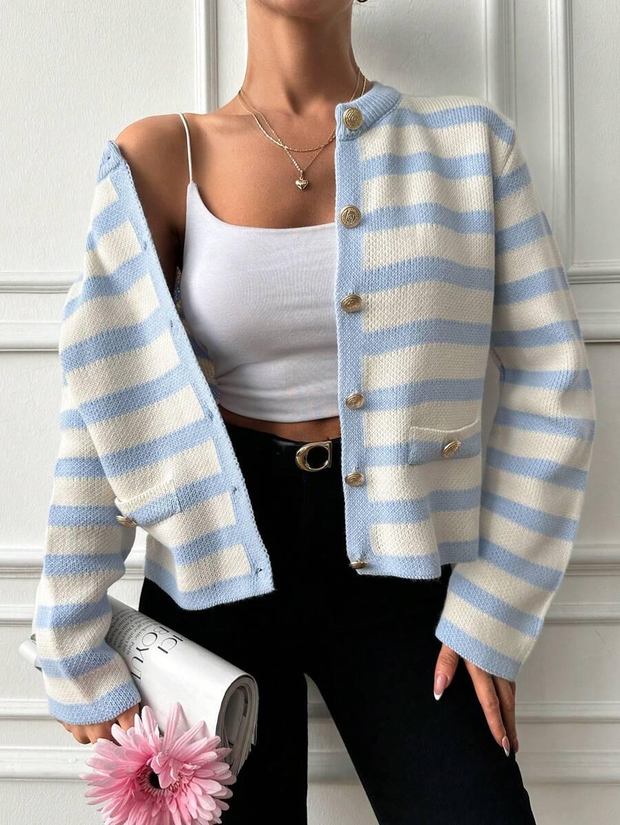 SWETER DAMSKI ROZPINANY OKRĄGŁY DEKOLT REGULAR