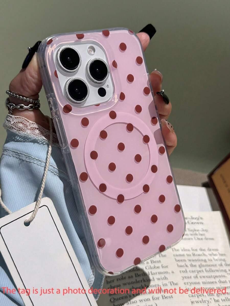 różowe etui groszki iPhone 16