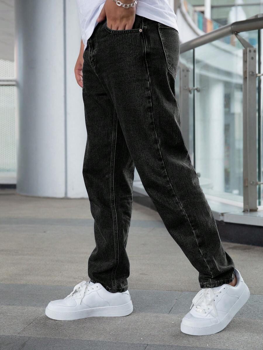 CZARNE SPODNIE JEANS