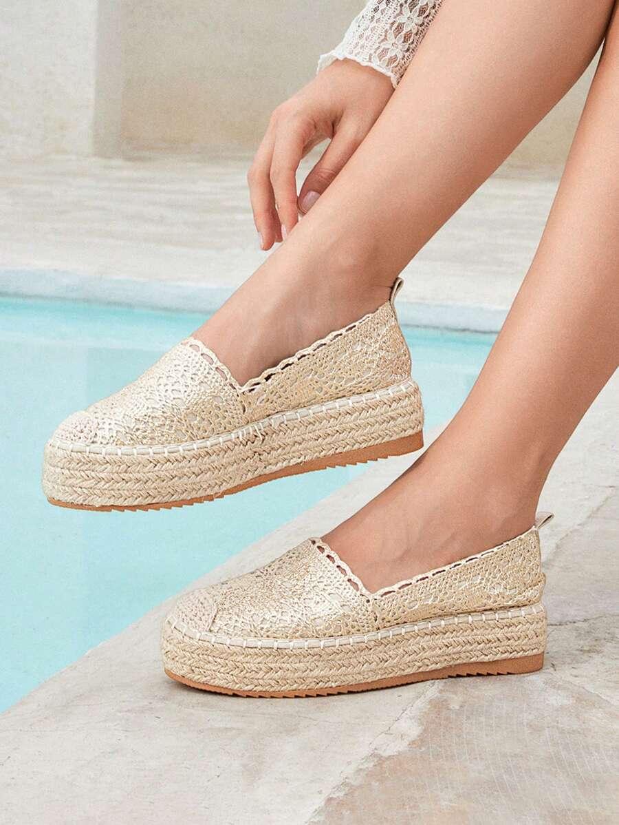 złote espadryle platforma