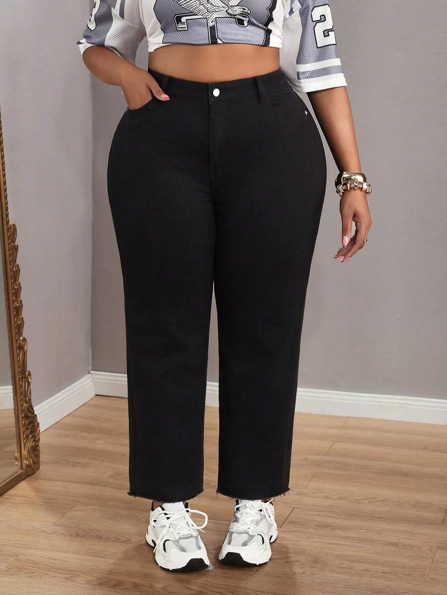 CZARNE SPODNIE JEANS