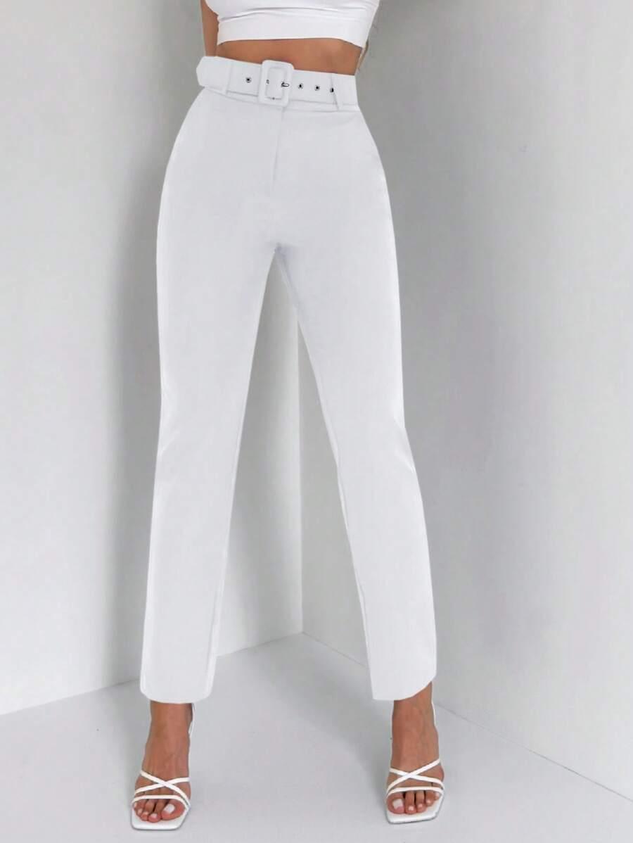 BIAŁE PROSTE SPODNIE