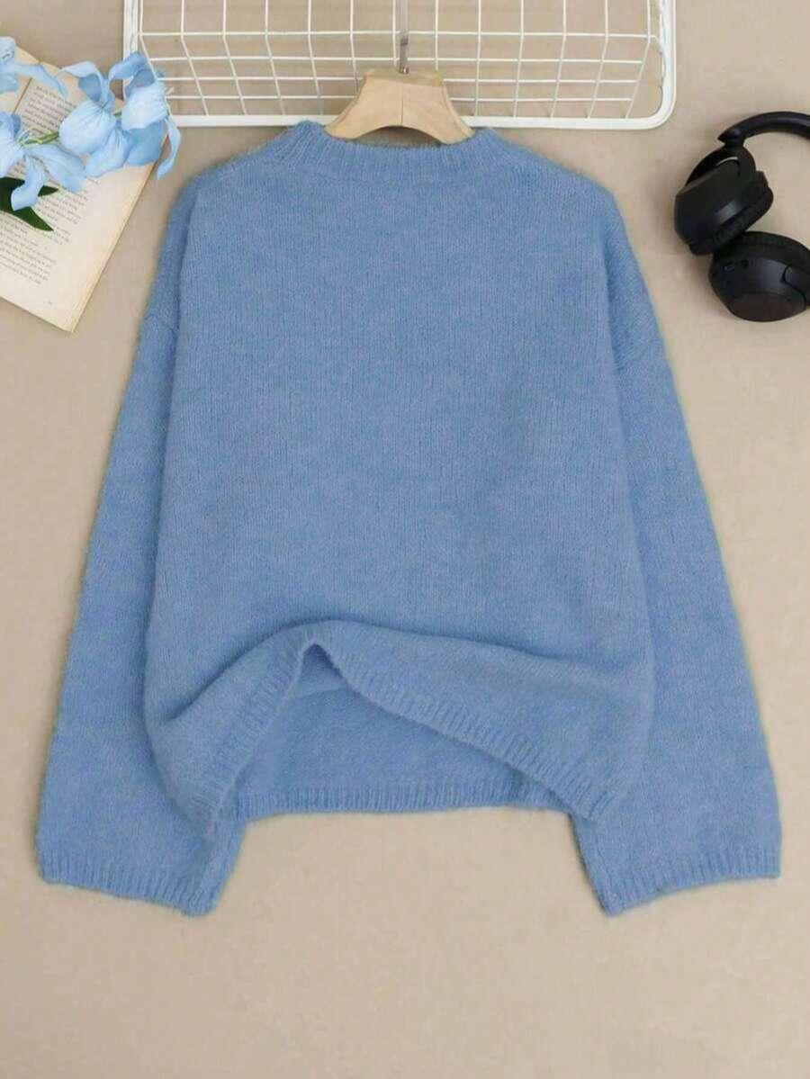 BŁĘKITNY SWETER DŁUGI RĘKAW