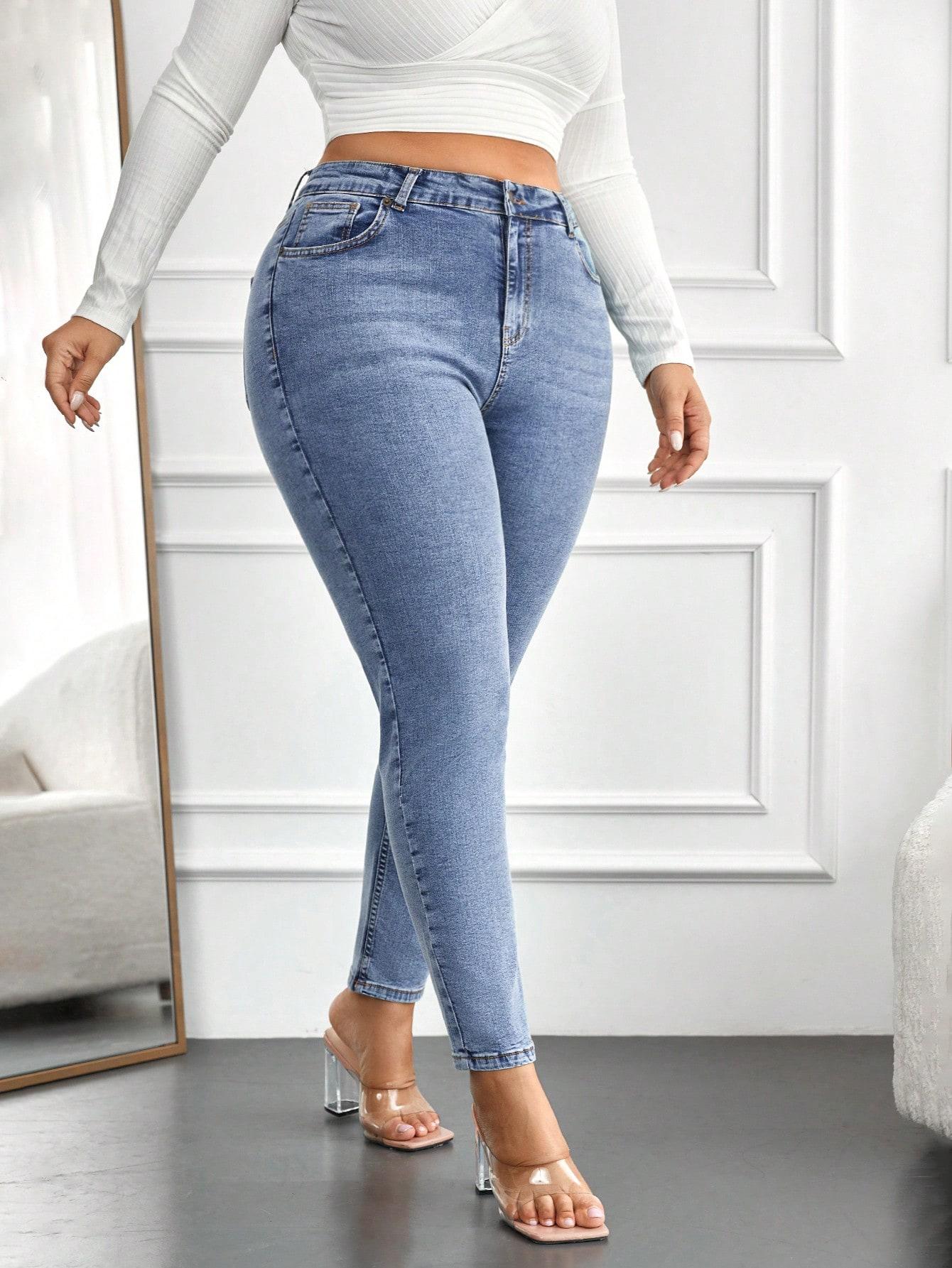 NIEBIESKIE SPODNIE JEANS RURKI 