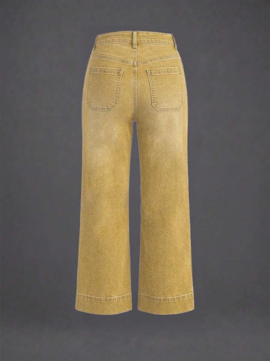 żółte spodnie jeans