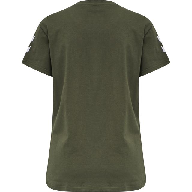 klasyczny t-shirt khaki okrągły dekolt logo