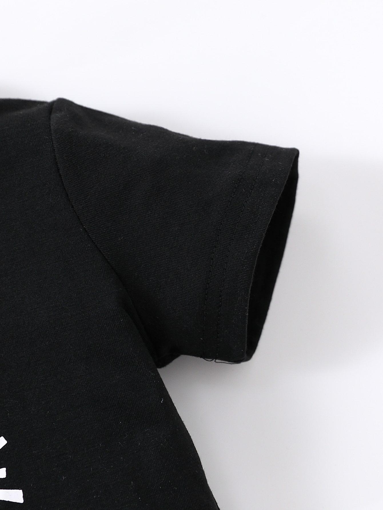czarny t-shirt napis