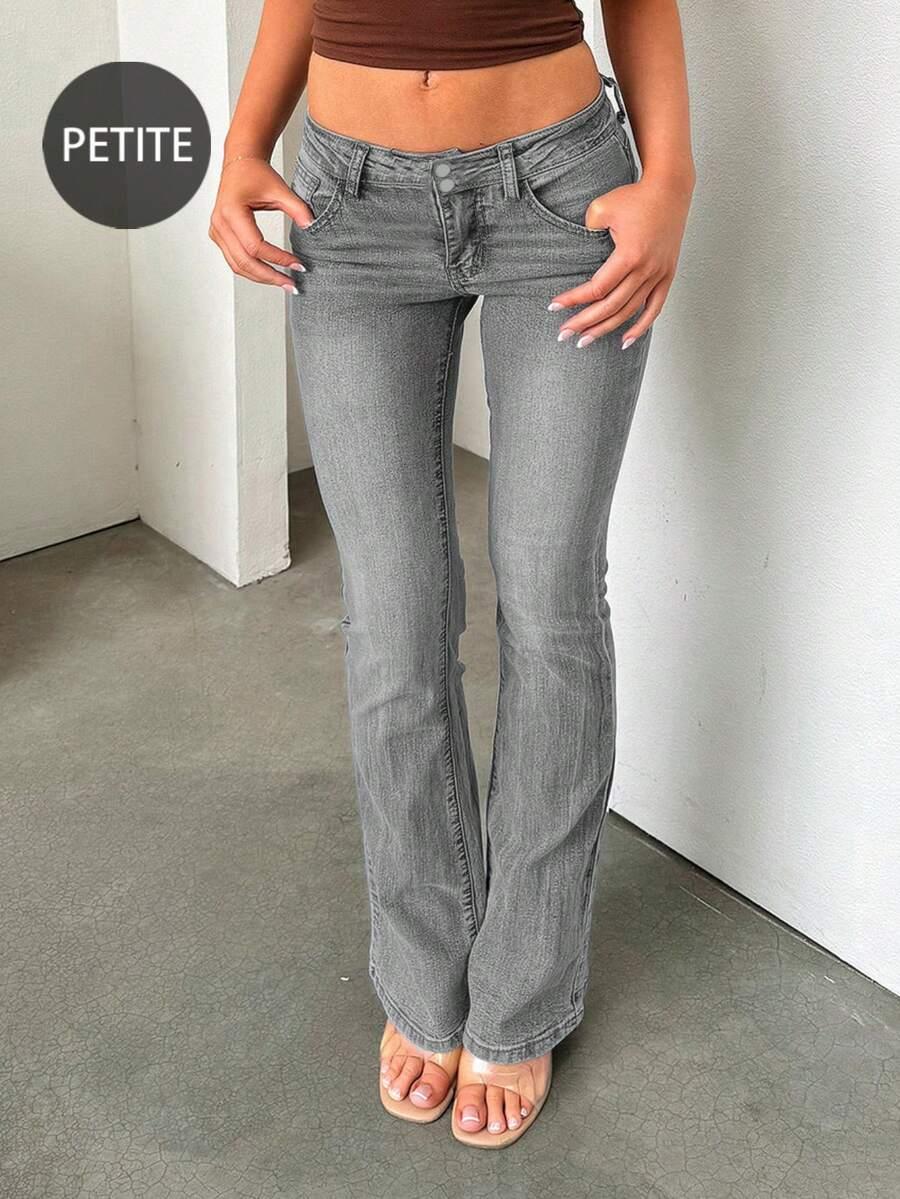 szare spodnie jeans biodrówki