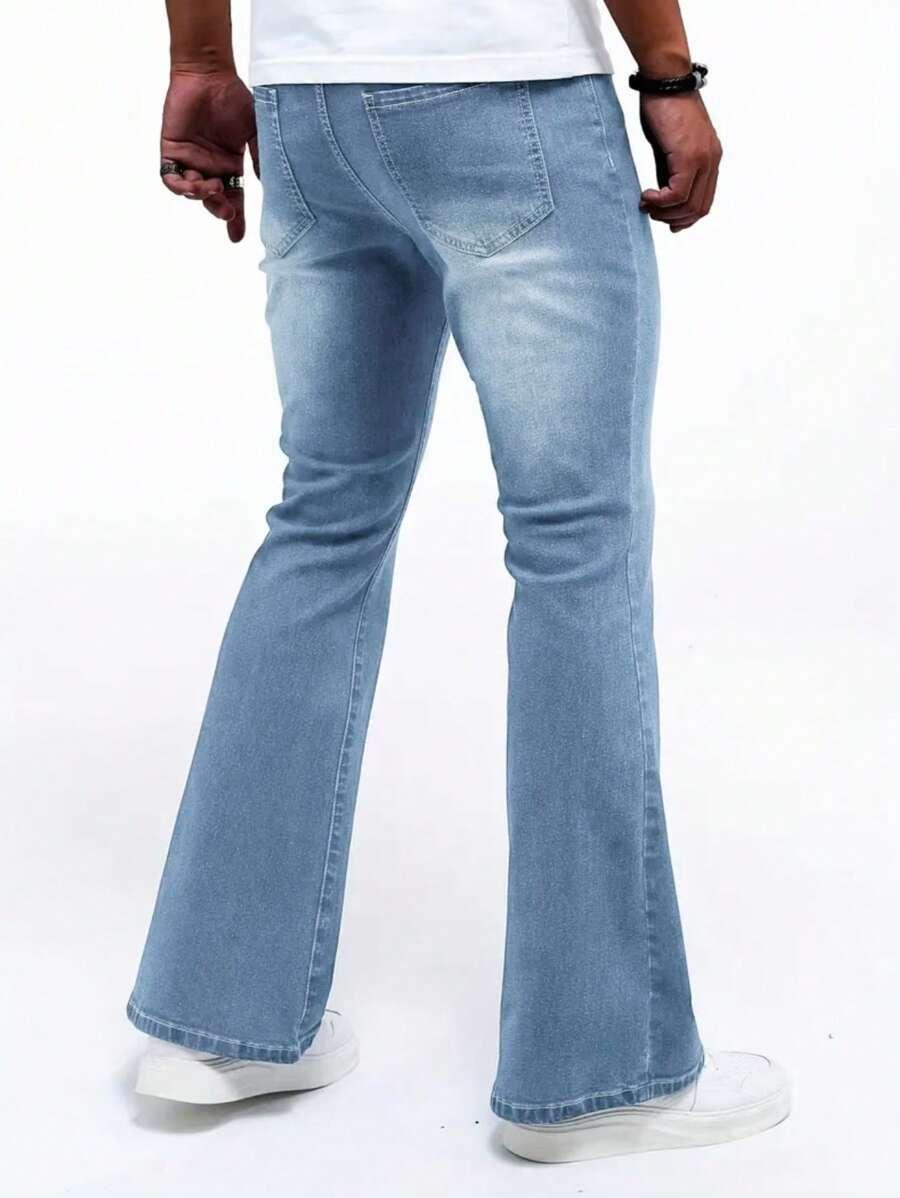 NIEBIESKIE SPODNIE JEANS DZWONY