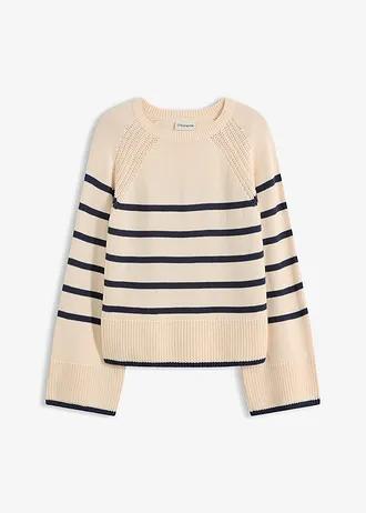 SWETER Z KONTRASTUJĄCYMI PASKAMI