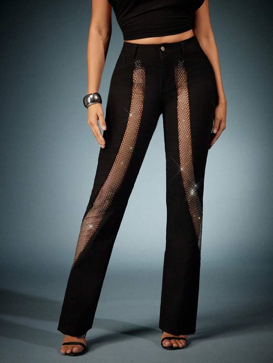 CZARNE SPODNIE JEANS