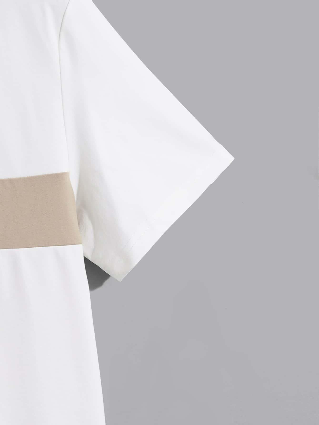 biały t-shirt casual