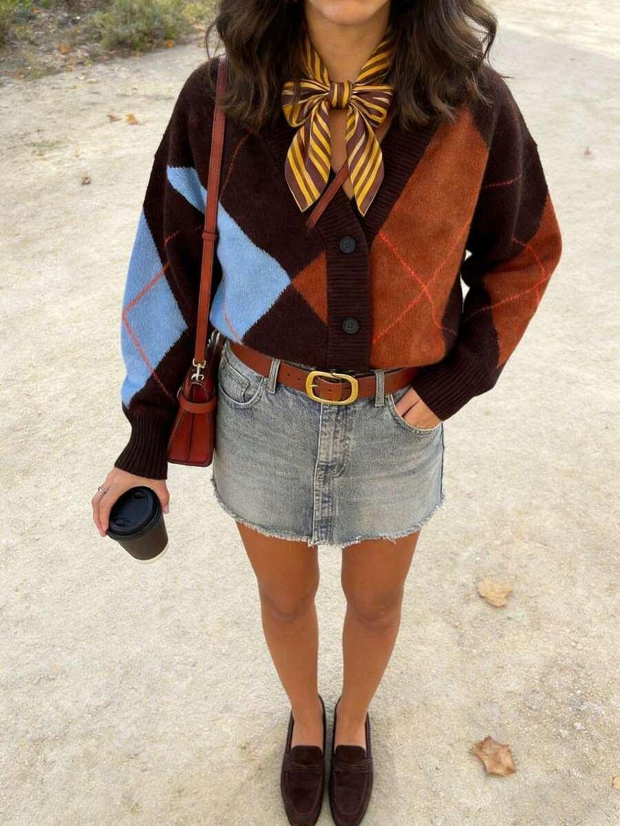 sweter kardigan wzór