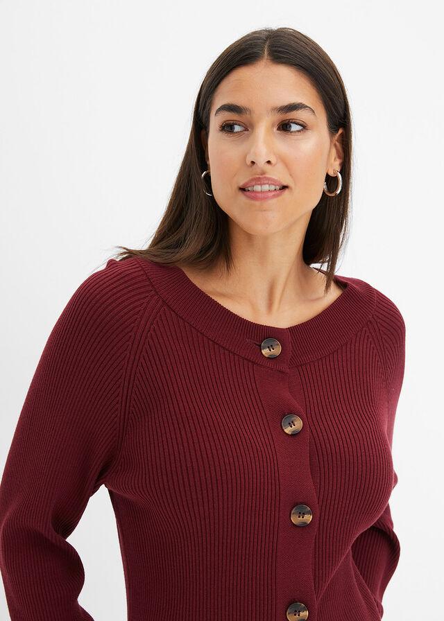 SWETER ROZPINANY W PRĄŻEK