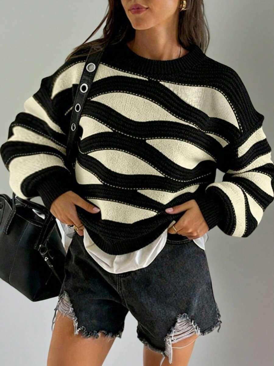 sweter kontrast casual