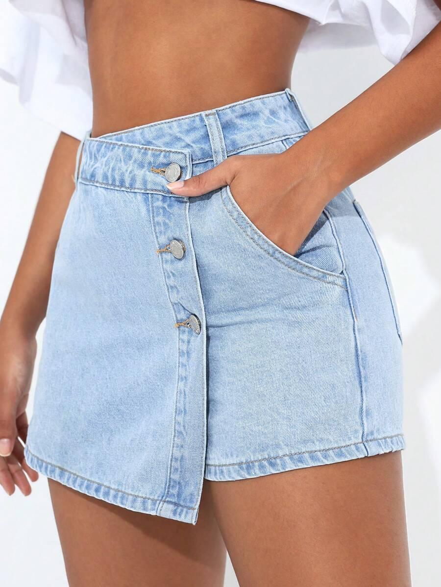 NIEBIESKIE SPÓDNICO-SPODENKI JEANS 