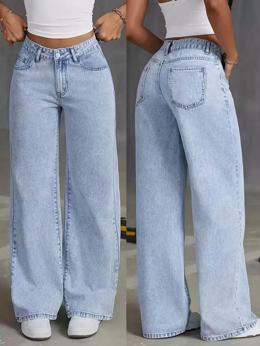 PROSTE SPODNIE JEANS WYSOKI STAN 