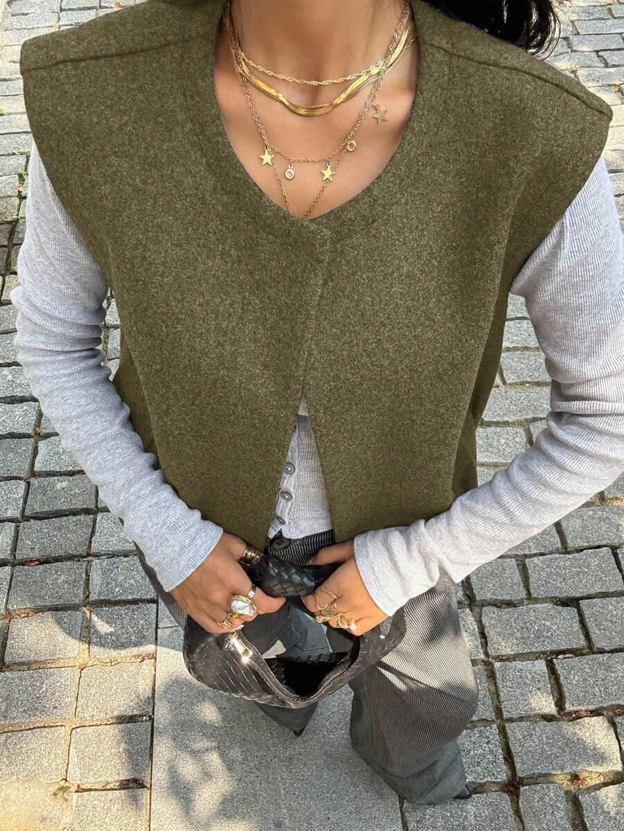 zielona kamizelka casual