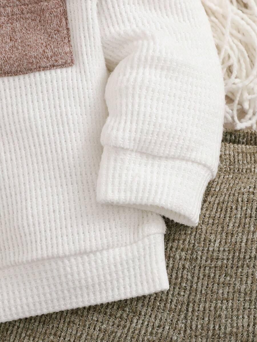 SWETER SPODNIE KOMPLET DZIANINOWY