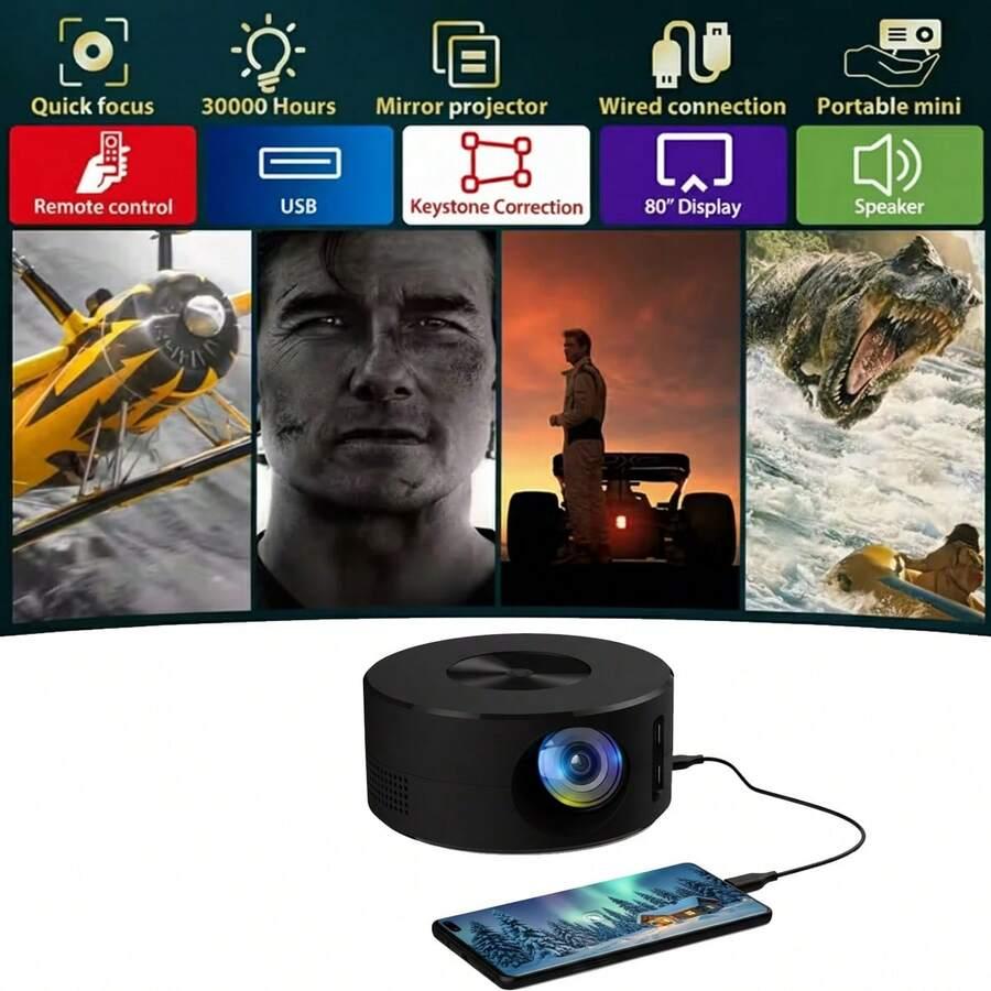 PRZENOŚNY MINI PROJEKTOR Z WBUDOWANYMI GŁOŚNIKAMI 