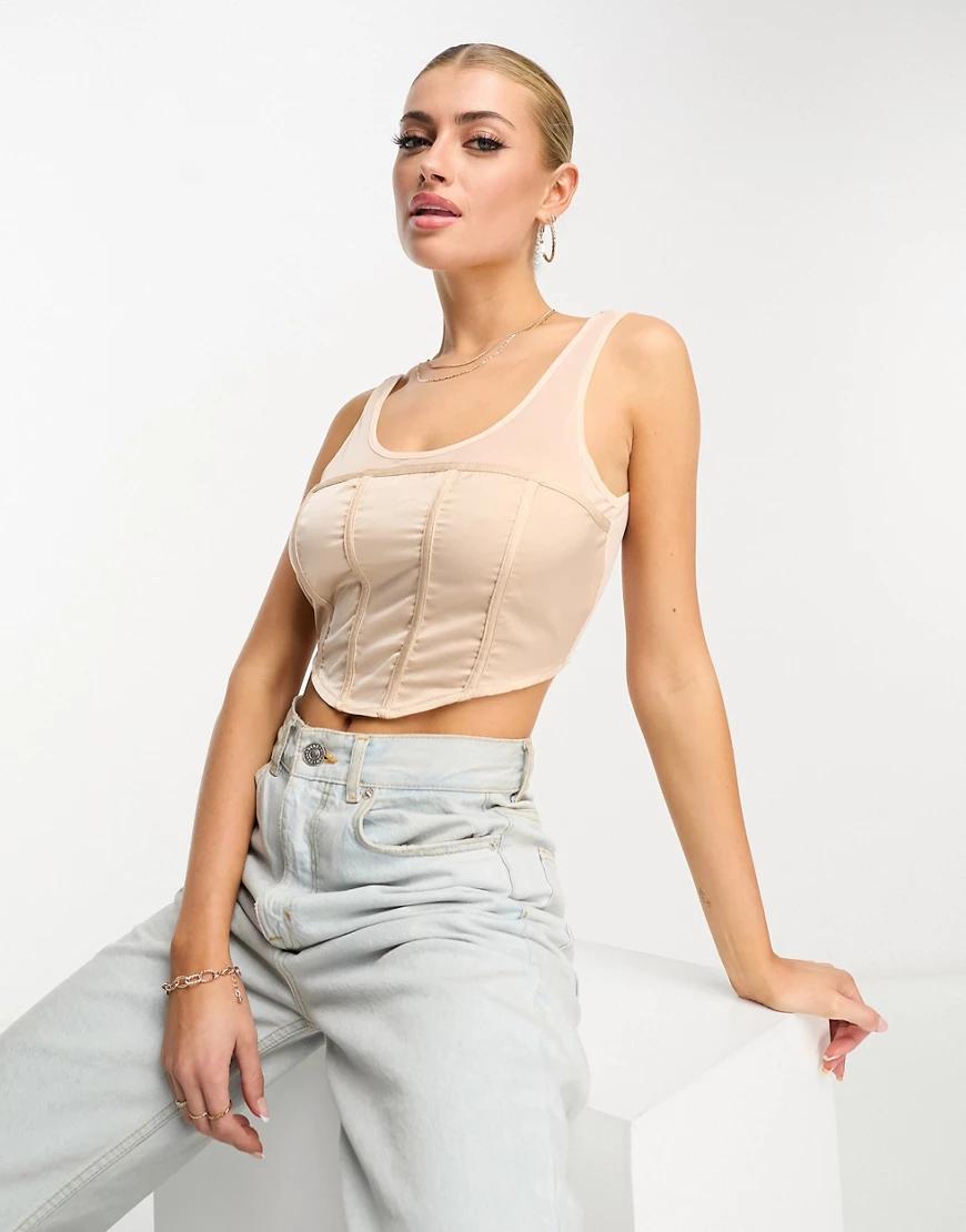 crop top gorset wstawka siateczka