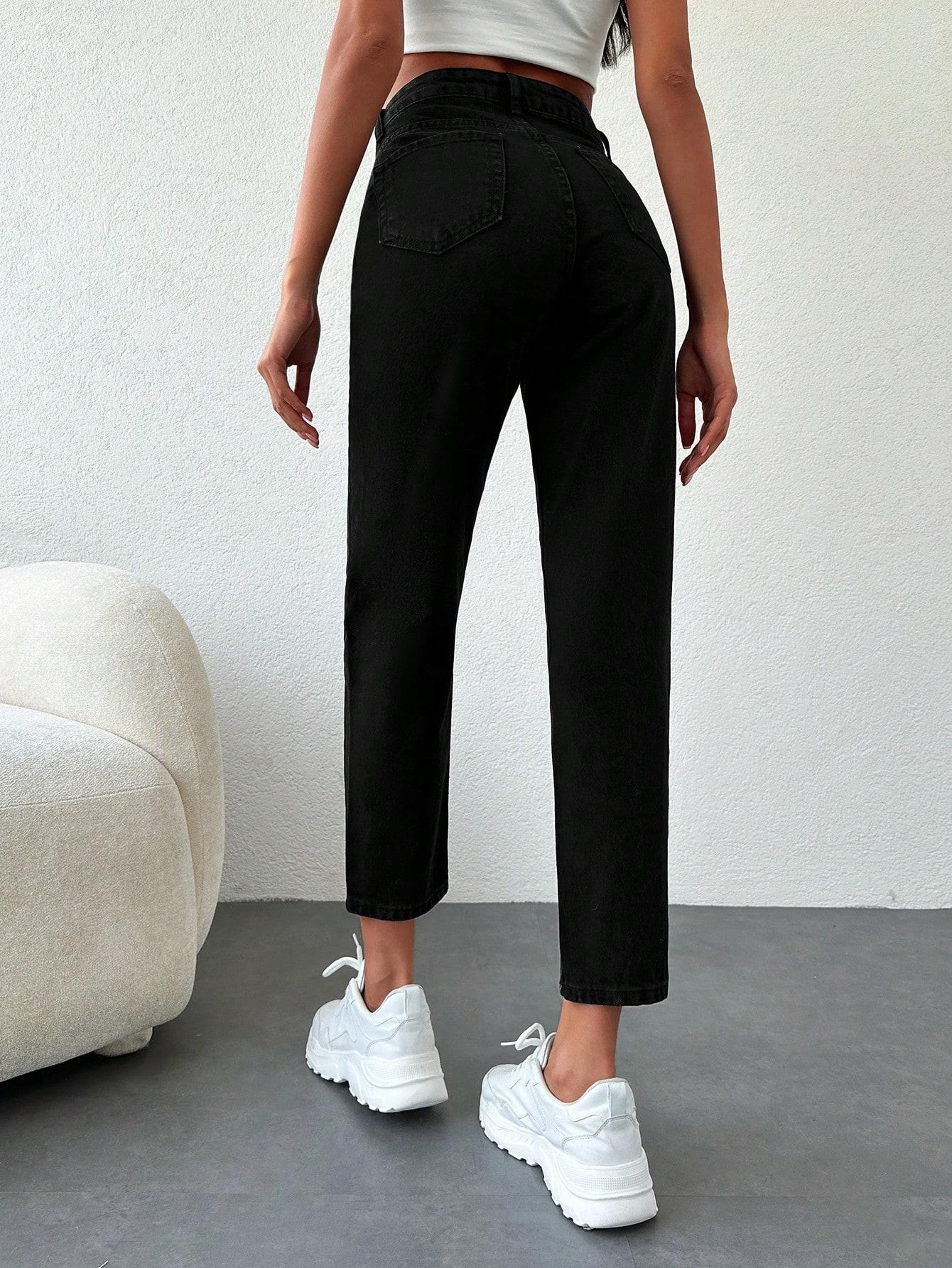CZARNE SPODNIE JEANS