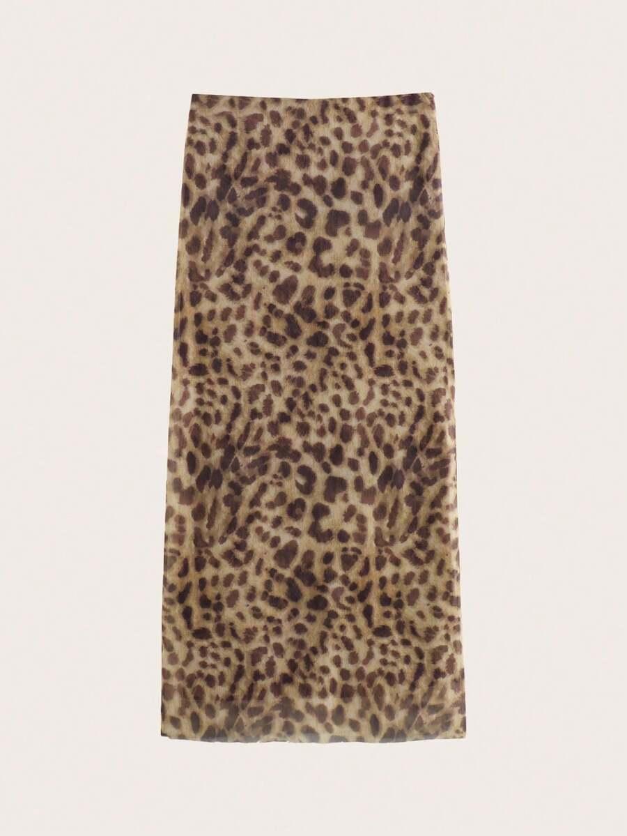 midi spódnica animal print