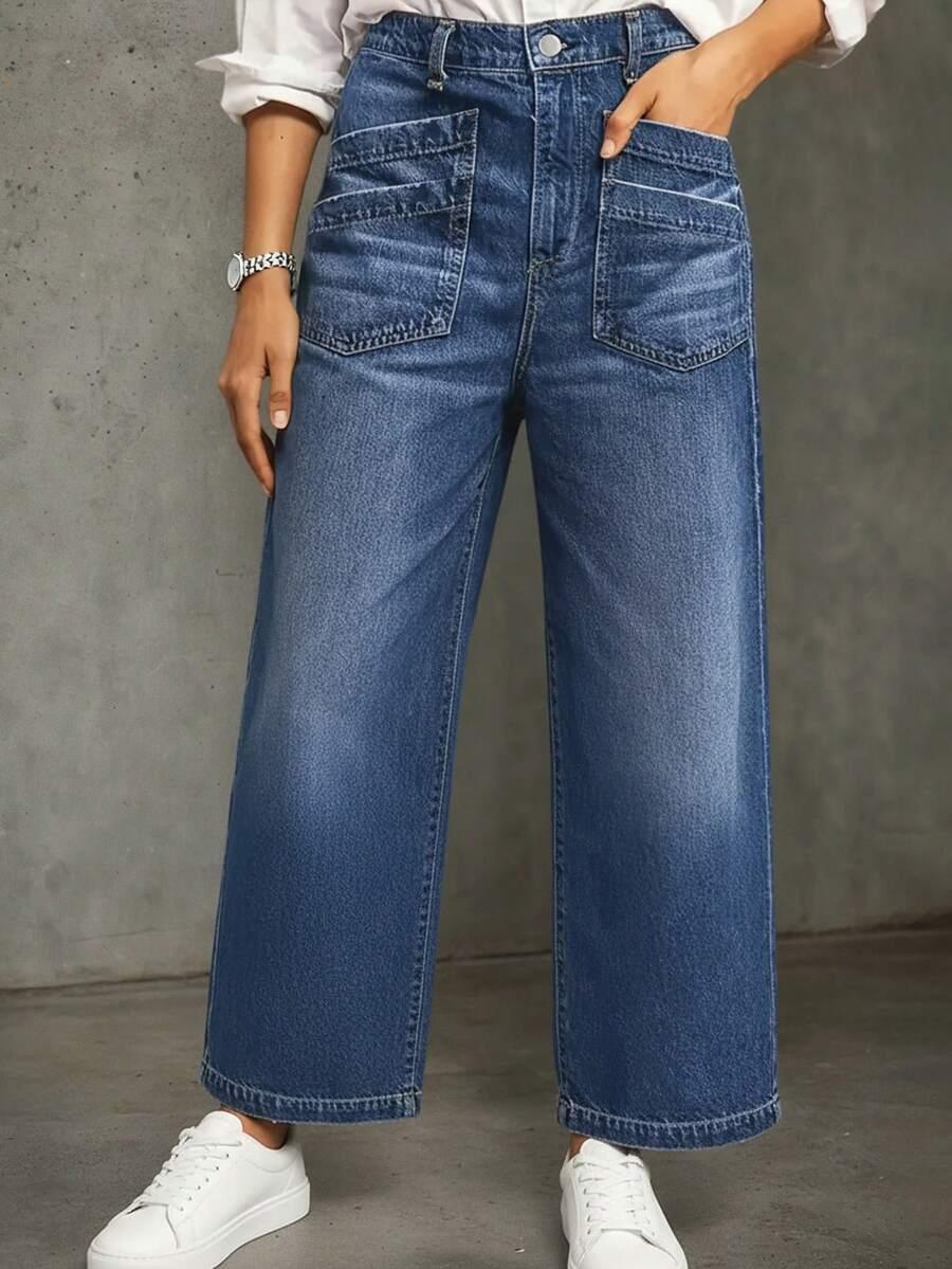 SPODNIE JEANS PROSTE NOGAWKI