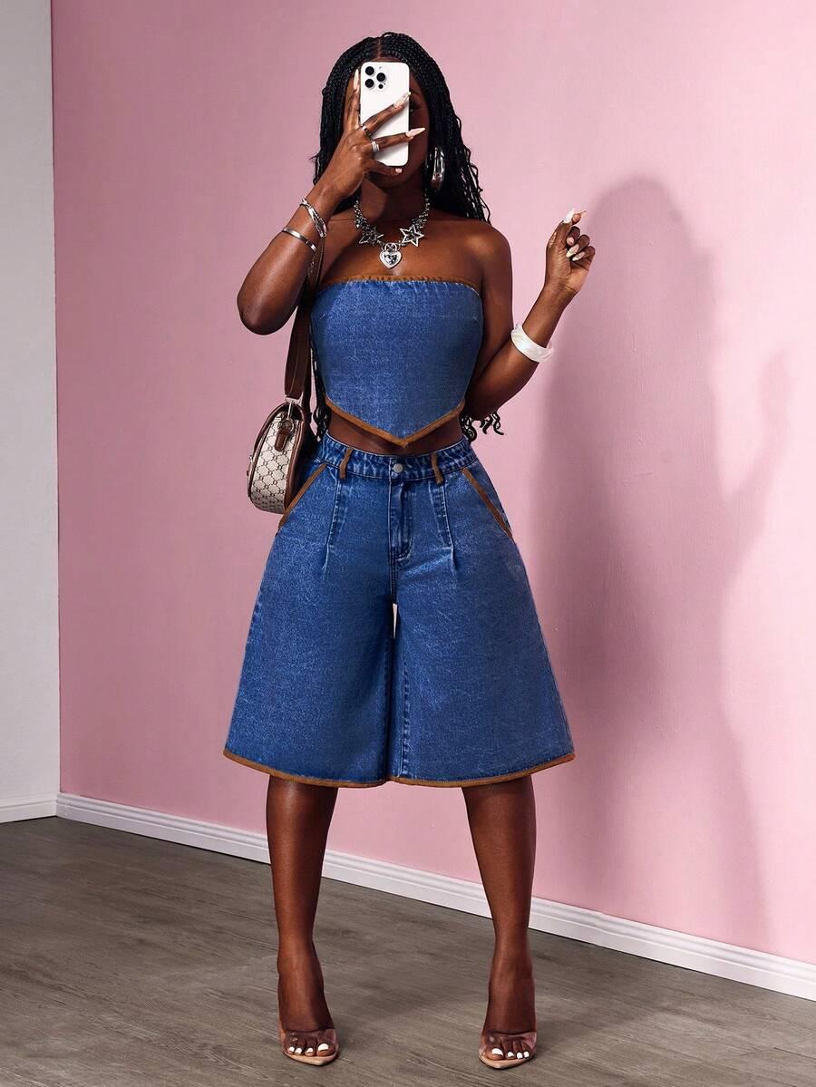 NIEBIESKIE SPODENKI JEANS