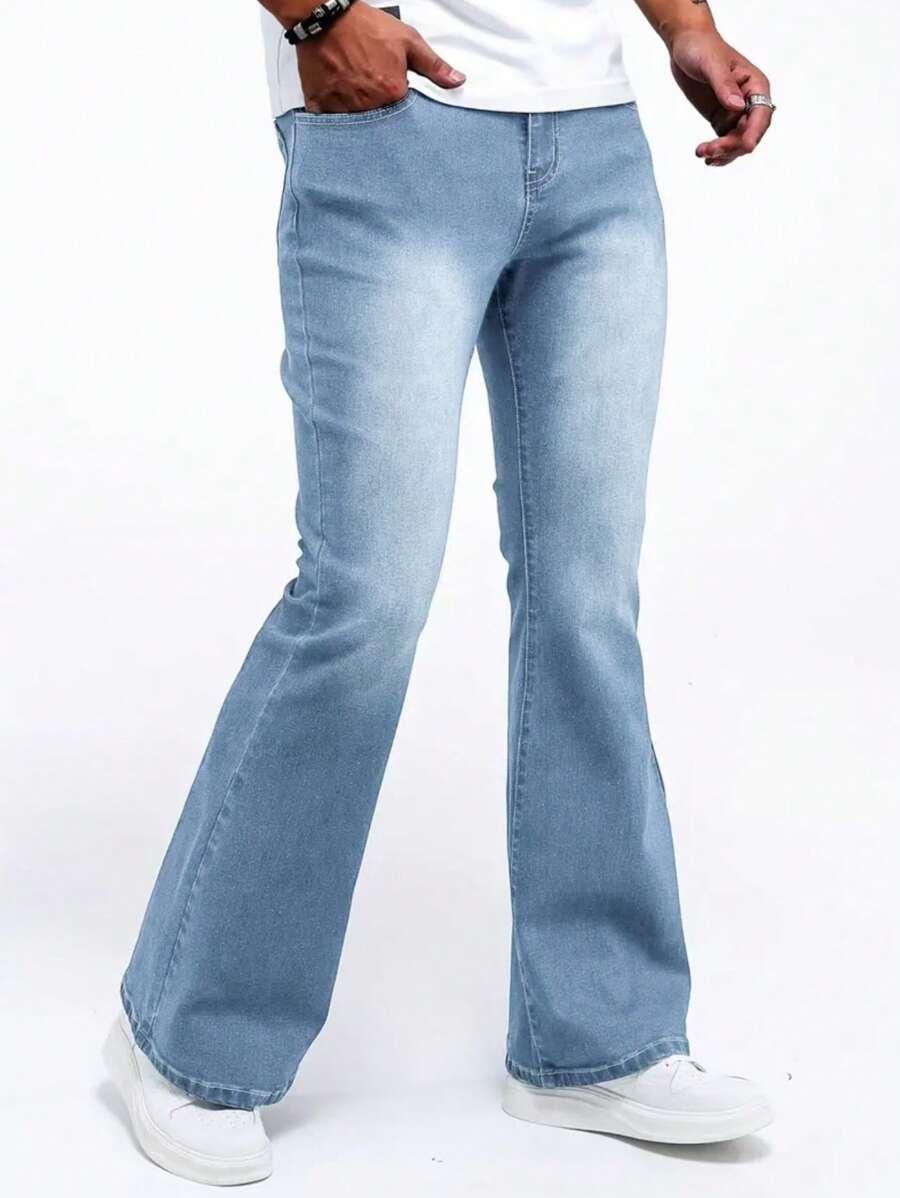 NIEBIESKIE SPODNIE JEANS DZWONY