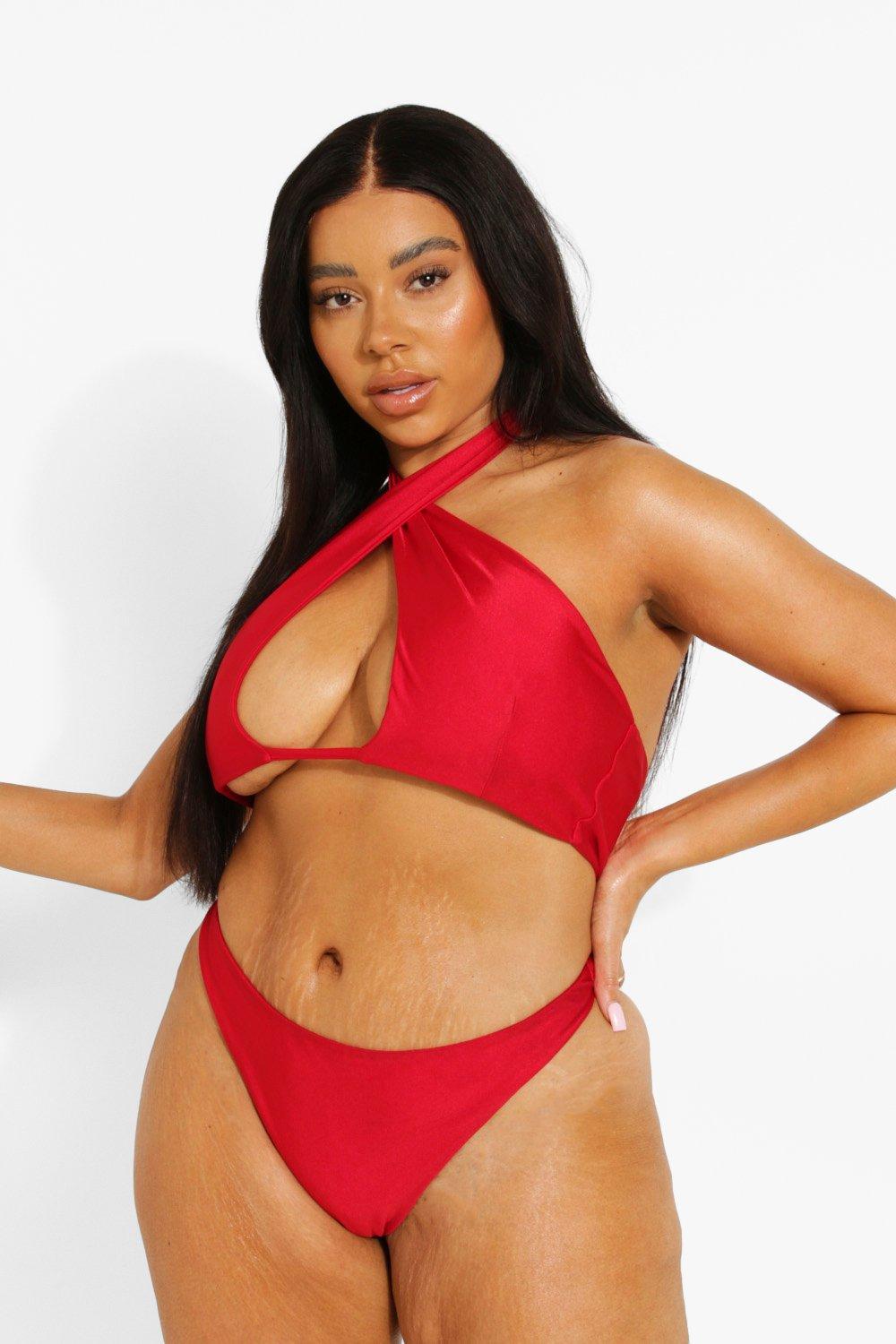 czerwony komplet bikini 