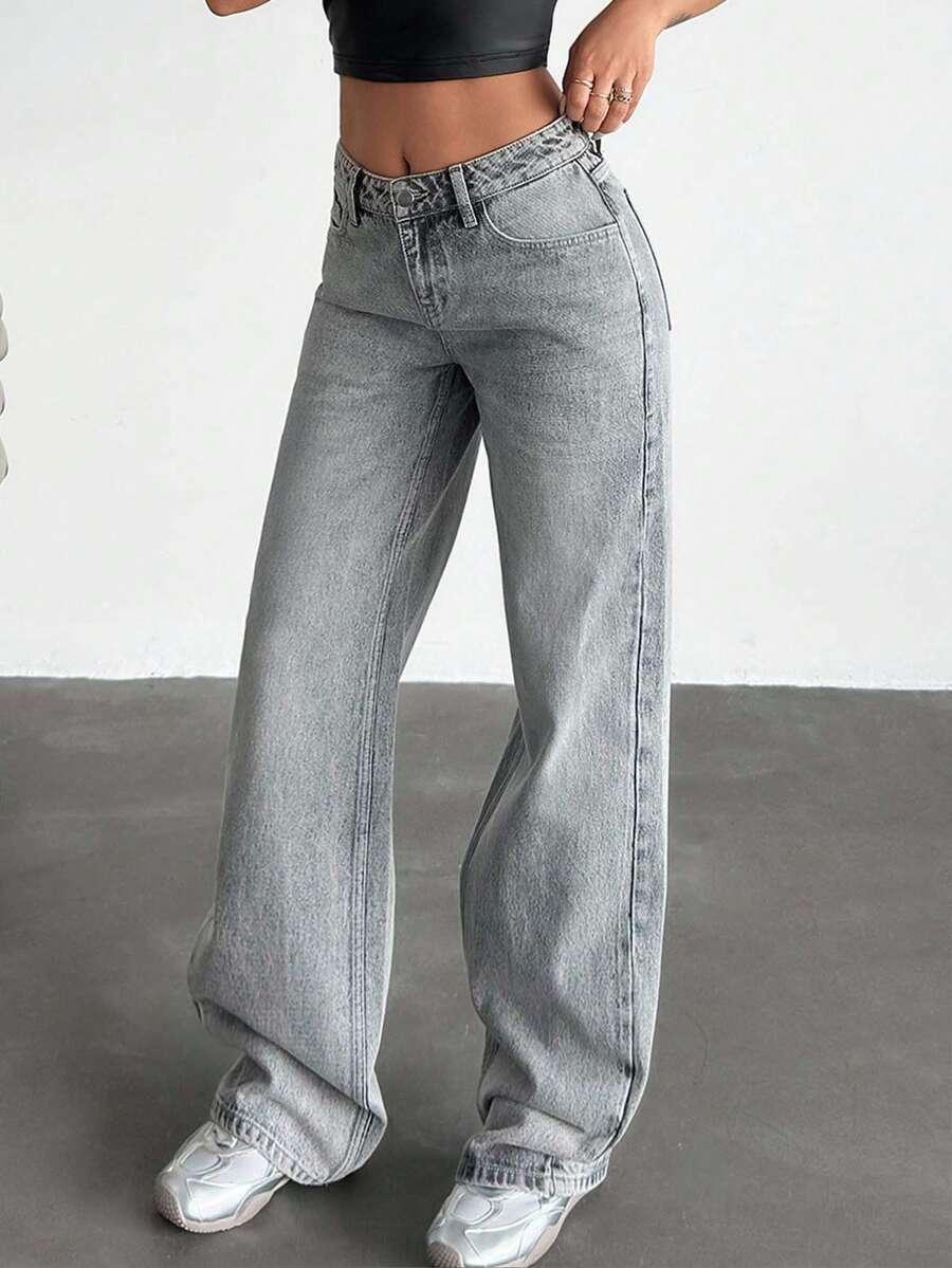 szare spodnie jeans 