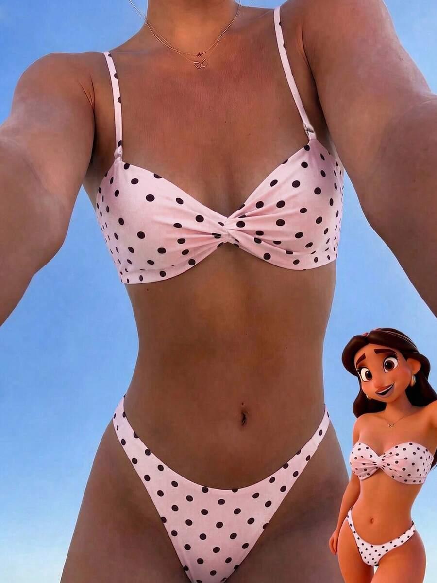 DWUCZĘŚCIOWE BIKINI W GROSZKI