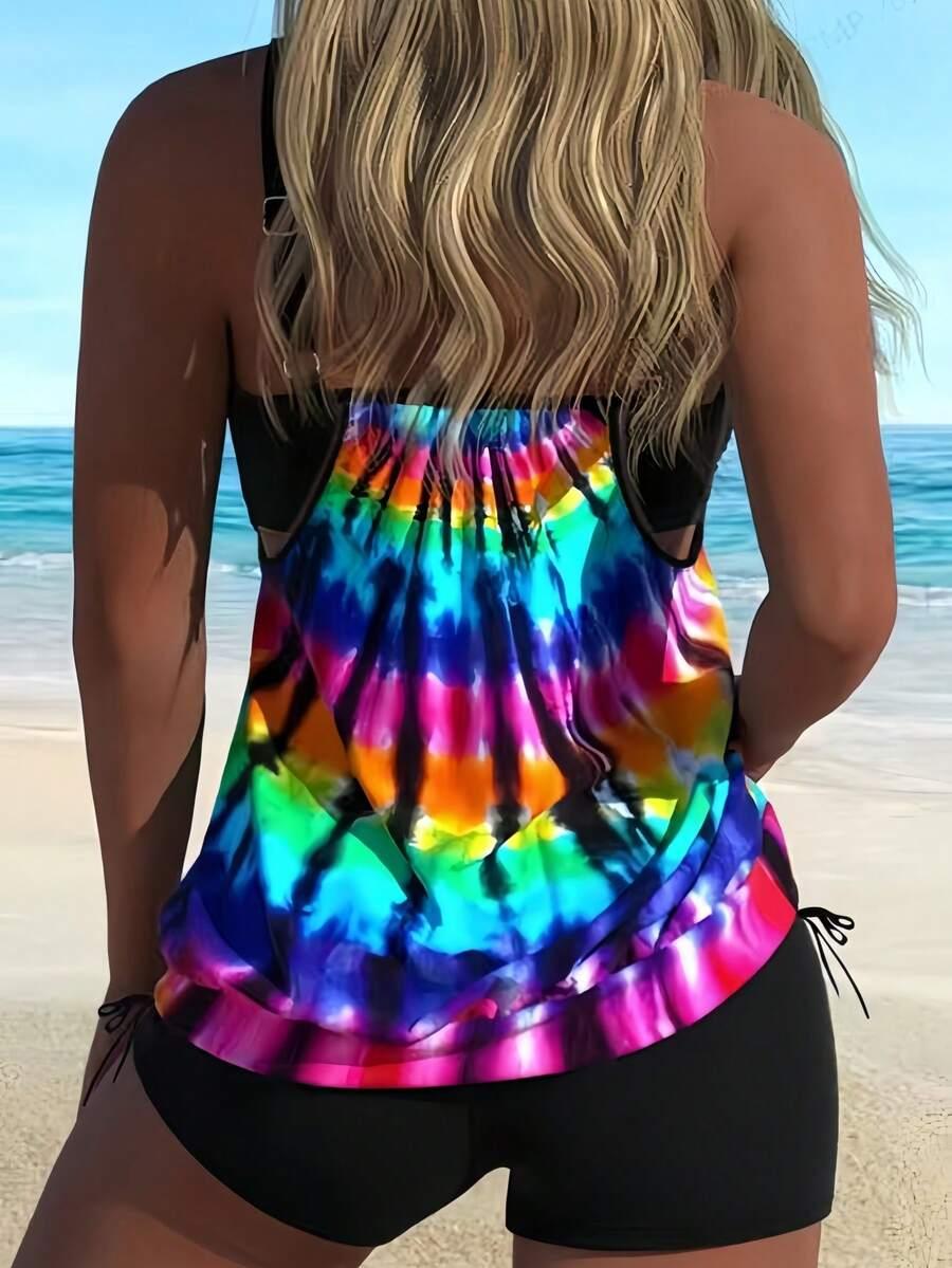 DWUCZĘŚCIOWY STRÓJ KĄPIELOWY WZÓR TIE DYE