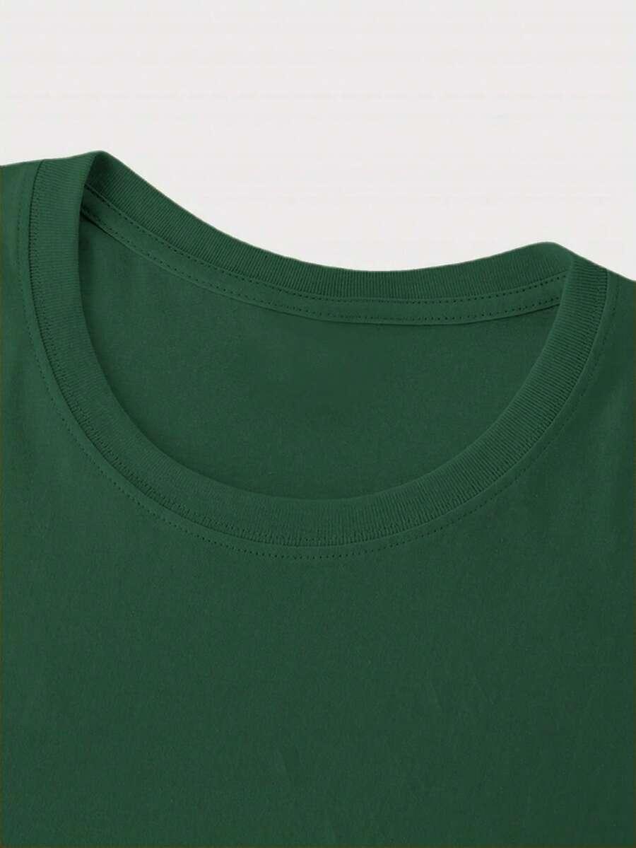 zielony t-shirt nadruk