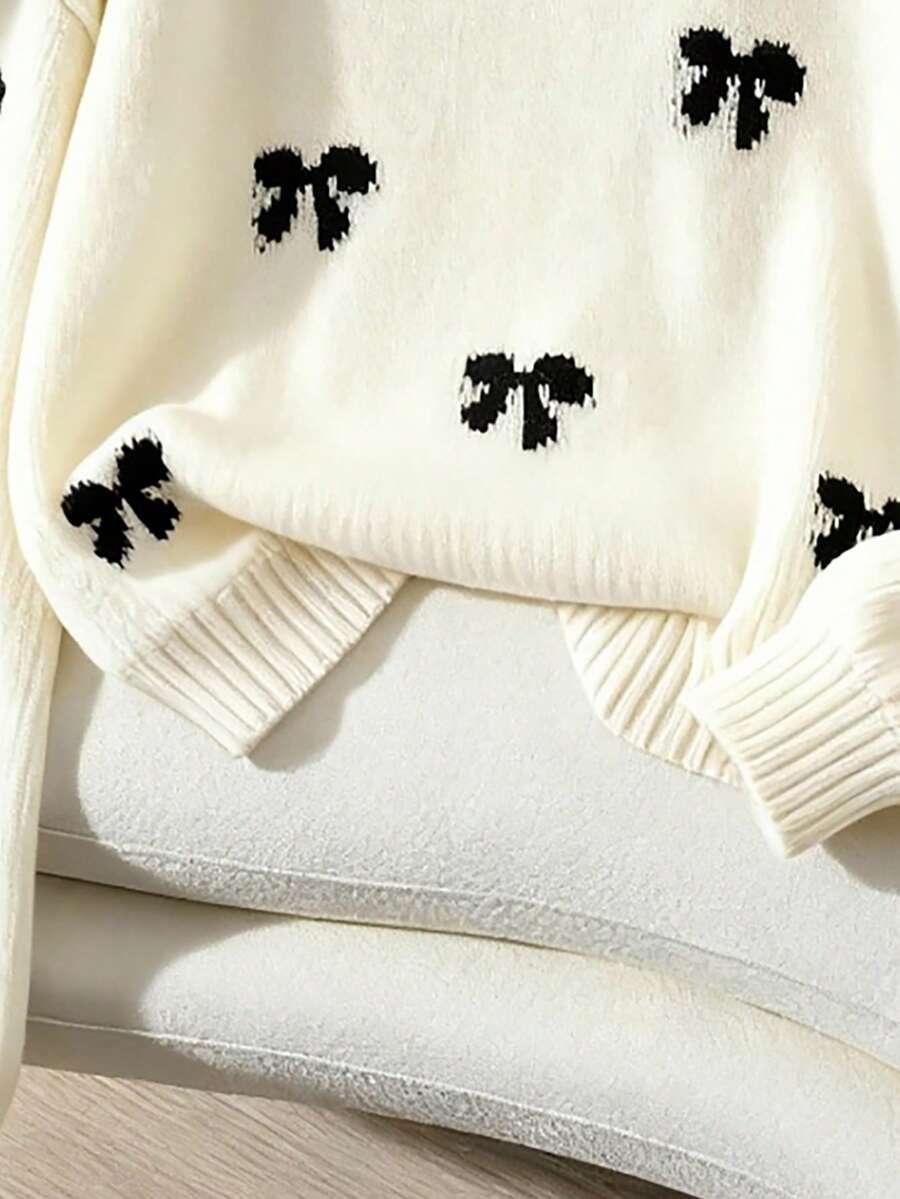 sweter wzór kokardki