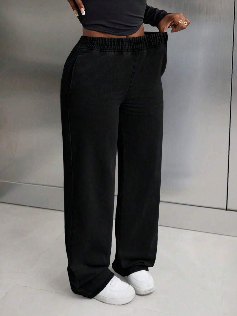 CZARNE SPODNIE JEANS