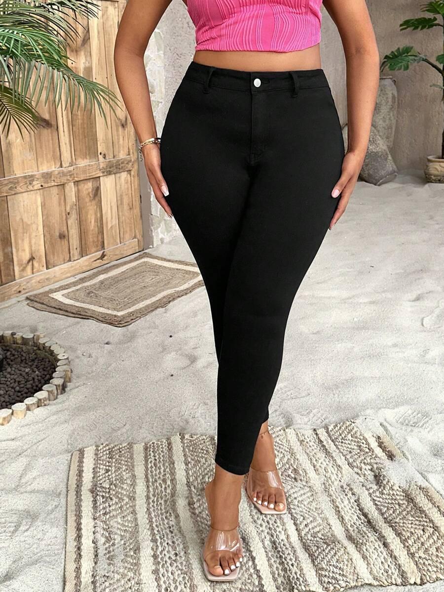 CZARNE SPODNIE JEANS