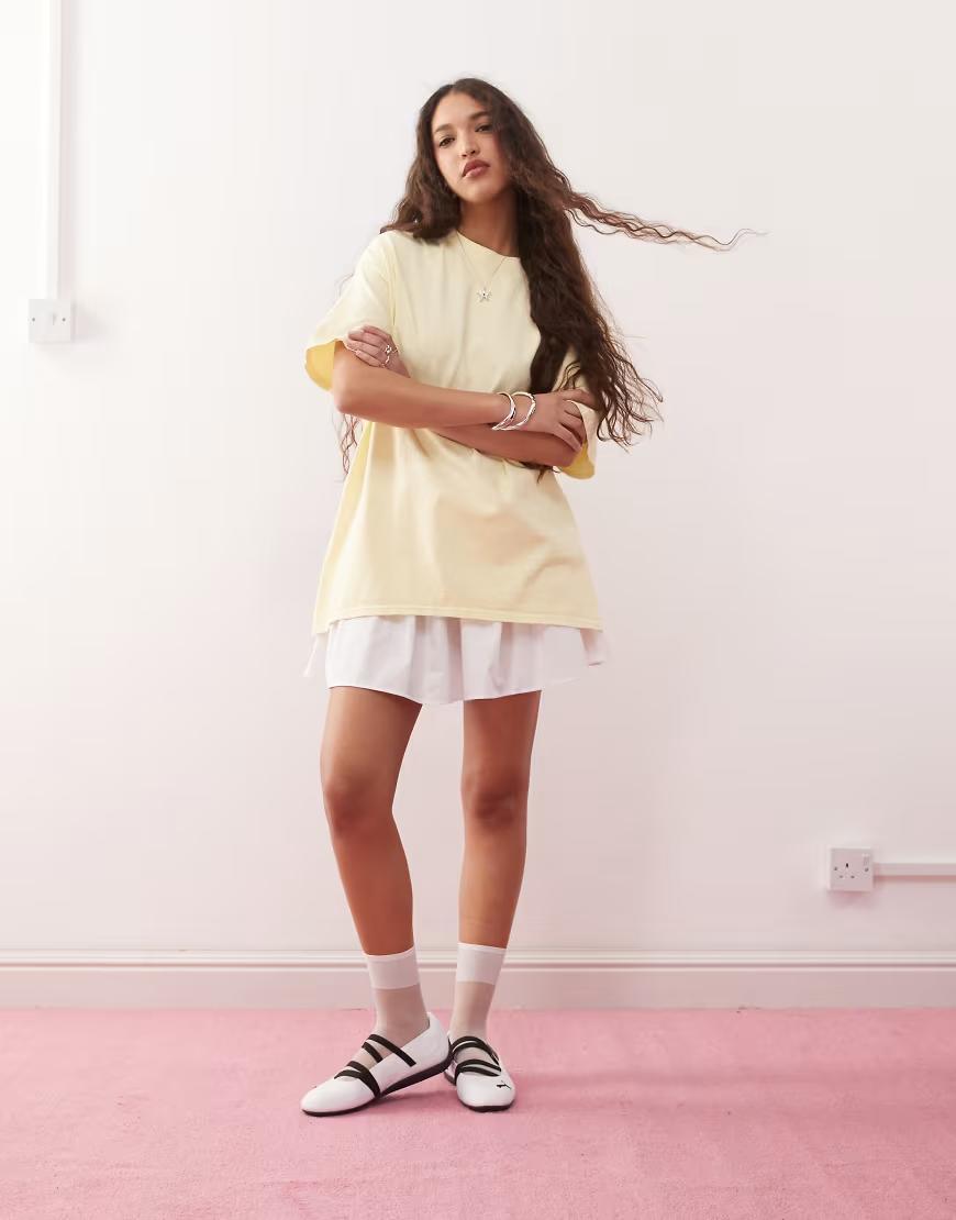 żółty t-shirt oversize