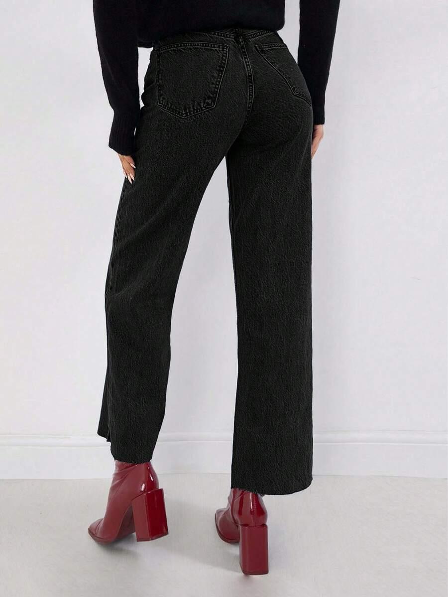 CZARNE SPODNIE JEANS