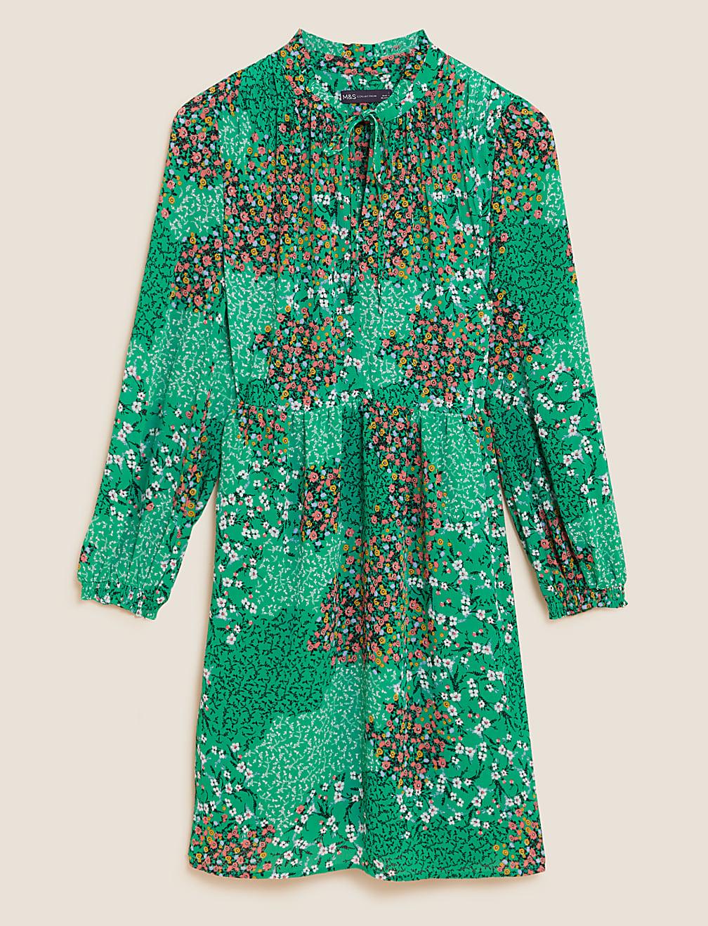 zielona sukienka print T42-7577-J4