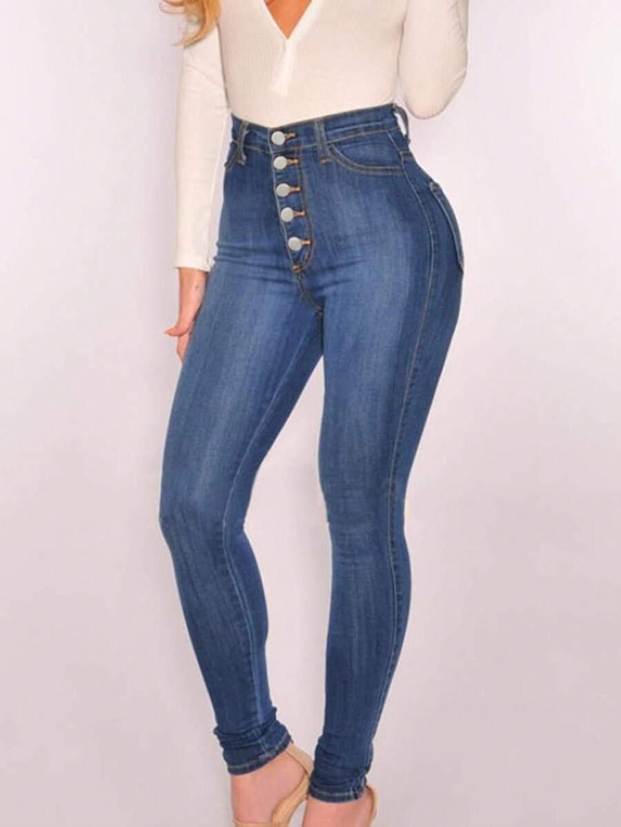 granatowe spodnie jeans 