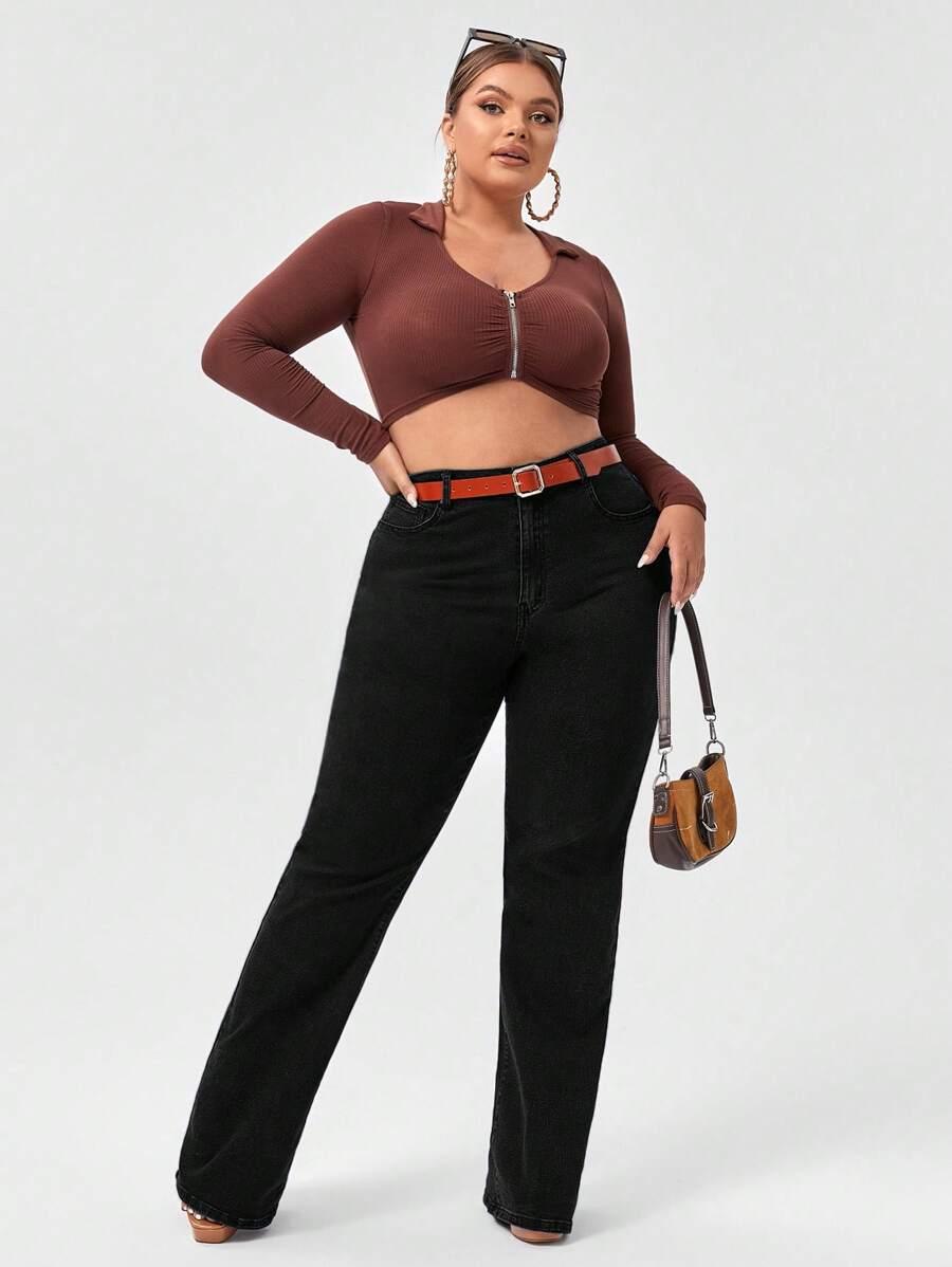 CZARNE SPODNIE JEANS